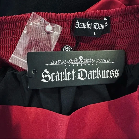 Womens Burgundy Ruffled Tiered Skirt - Picture 9 of 9